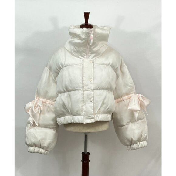 SELKIE Sz 2x Silk Strawberry Milk Marshmallow Puffer Coat Jacket NWT - Picture 7 of 14